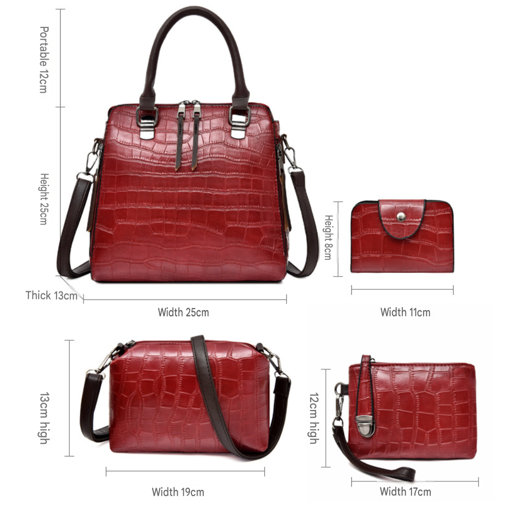 Elvira - Set Bolsas Cocodrilo Cuatro Piezas